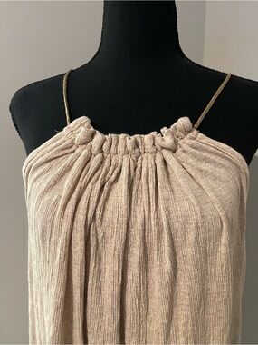 Elif by Jordan Taylor Beige Gathered Halter Camisole